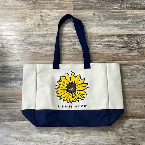Life Is Good Bags Life Is Good Canvas Tote Shoulder Bag Graphic